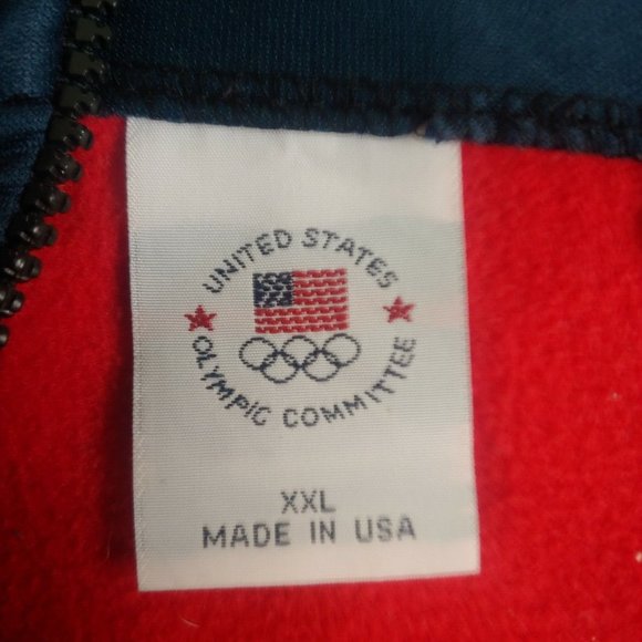 United States Olympic Committee USA London Mens XXL Pullover Jacket Red Blue - Picture 7 of 9